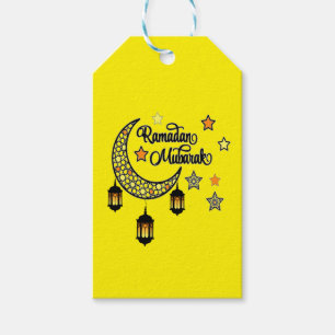 Happy Ramadan Mubarak Kareem Crescent lantern Gift Tags