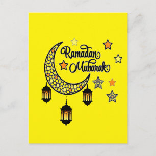 Happy Ramadan Mubarak Kareem Crescent lantern  Postcard