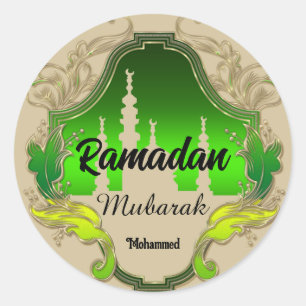 Happy Ramadan  Mubarak Kareem personalised  Name Classic Round Sticker