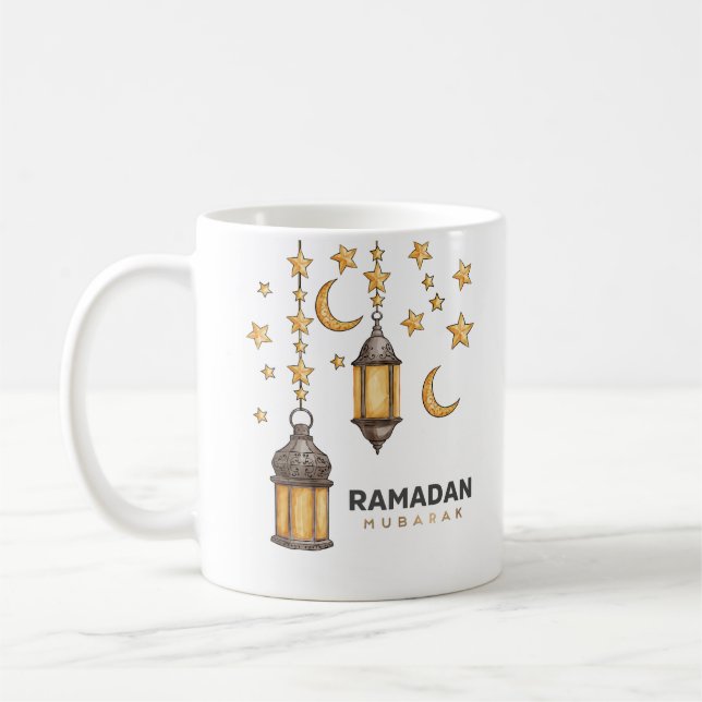 Happy Ramadan Mubarak | Ramadan Kareem Gold Muslim Coffee Mug (Left)