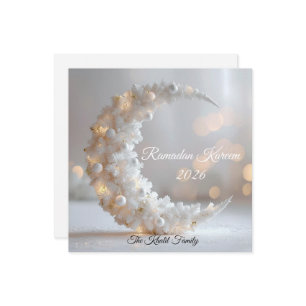 Happy Ramadan Mubarak Ramadan Kareem White Muslim Holiday Card