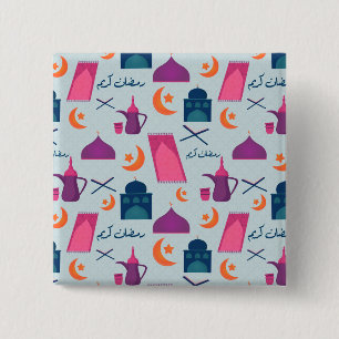 Happy Ramadan Pattern 15 Cm Square Badge