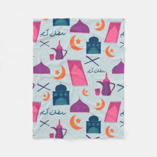 Happy Ramadan Pattern Fleece Blanket