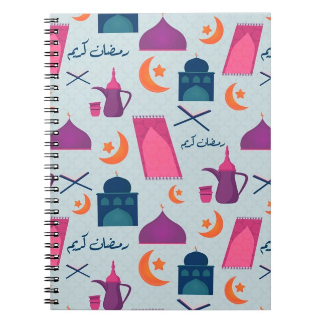 Happy Ramadan Pattern Notebook (Front)