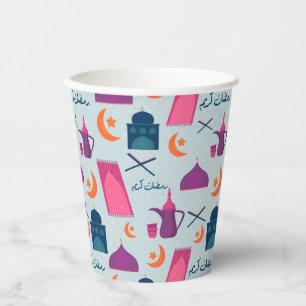 Happy Ramadan Pattern Paper Cups