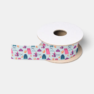 Happy Ramadan Pattern Satin Ribbon