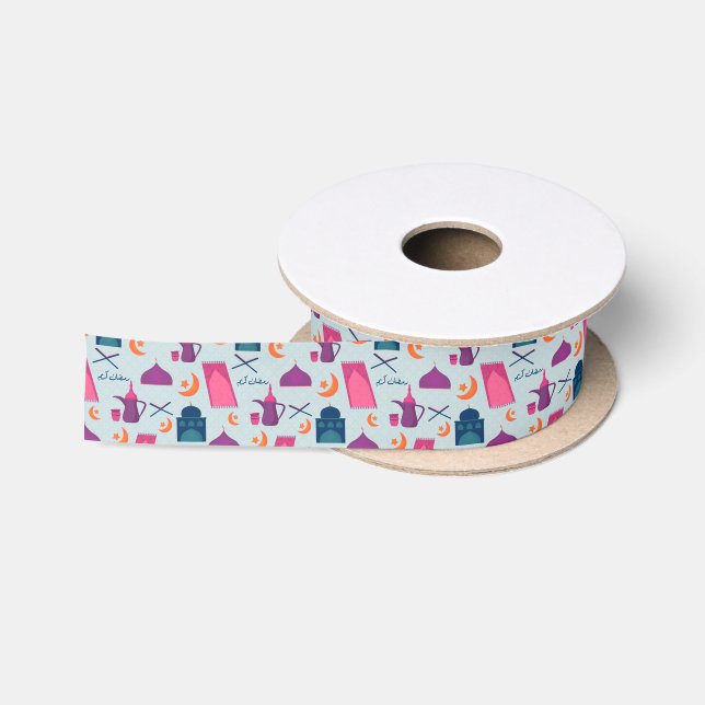 Happy Ramadan Pattern Satin Ribbon (Spool)