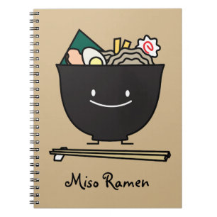 Happy Ramen Bowl Spiral Notebook