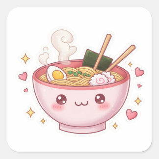 Happy Ramen – Cute & Tasty Vibes! Square Sticker