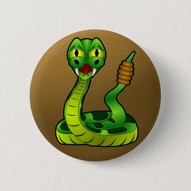 Happy rattlesnake 6 cm round badge (Front)