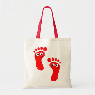 Happy Red Feet Tote Bag
