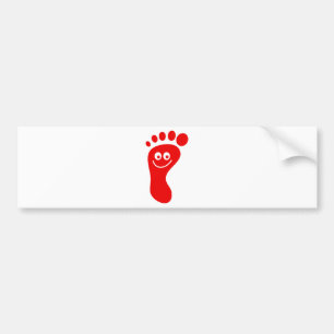 Happy Red Foot Bumper Sticker
