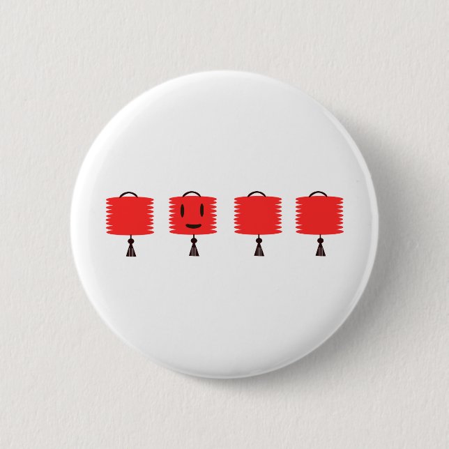 Happy Red Lanterns 6 Cm Round Badge (Front)