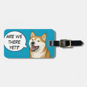 Happy Red Shiba Inu Dog Customisable Tag