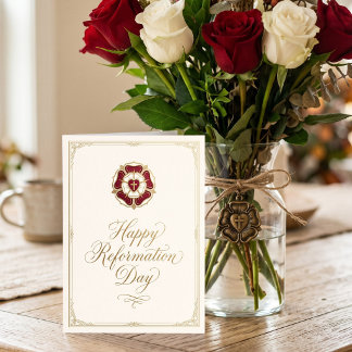 Happy Reformation Day Card, Martin Luther Rose Card