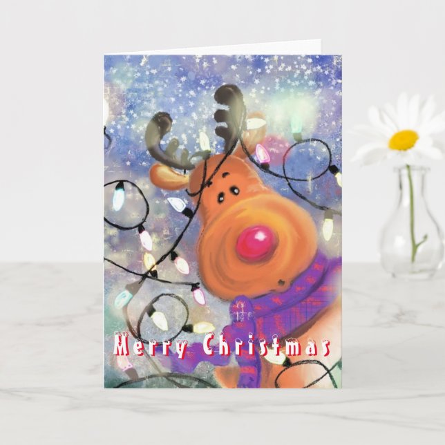 Happy Reindeer Christmas Card (Small Plant)