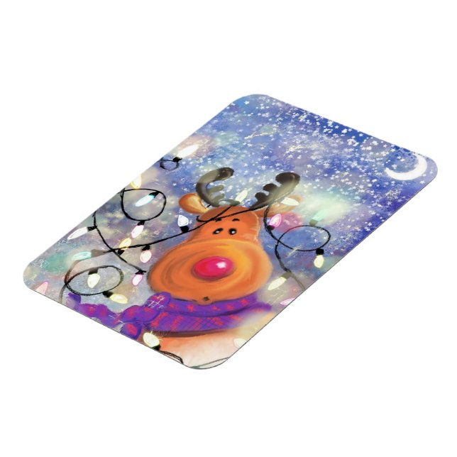 Happy Reindeer - Christmas Magnet (Left Side)