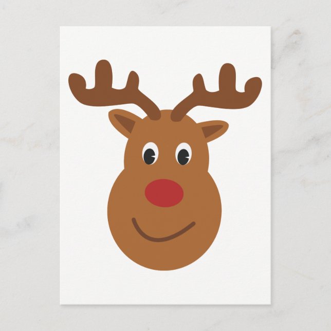 Happy reindeer Christmas Postcard (Front)