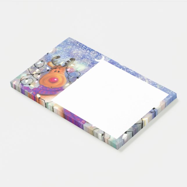 Happy Reindeer Funny Christmas Post-it® Notes (Angled)