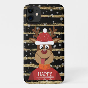 Happy Reindeer In the Snow Case-Mate iPhone Case