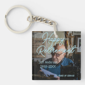 Happy retirement add name photo years of service r key ring