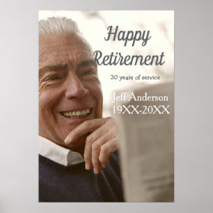 Happy retirement add name photo years of service r poster