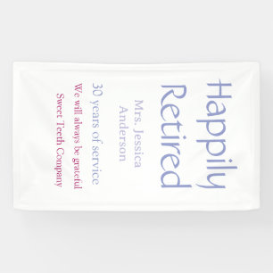 Happy retirement add name years of service purple banner