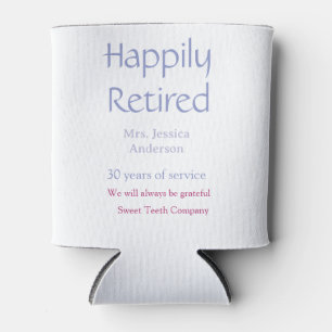 Happy retirement add name years of service purple can cooler