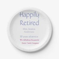 Happy retirement add name years of service purple 