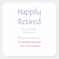 Happy retirement add name years of service purple