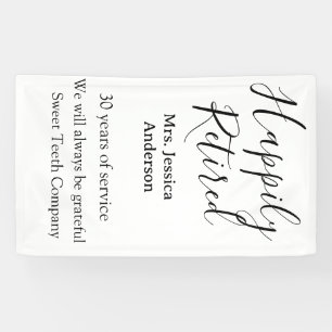 Happy retirement add name years of service retired banner