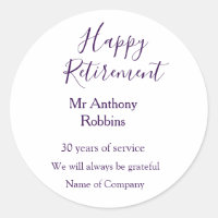 Happy retirement add name years of service retired