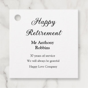 Happy retirement add name years of service retired favour tags