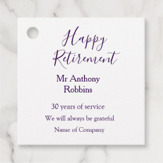 Happy retirement add name years of service retired favour tags