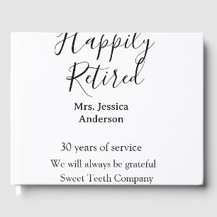 Happy retirement add name years of service retired guest book
