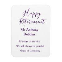 Happy retirement add name years of service retired