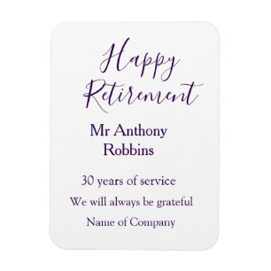 Happy retirement add name years of service retired magnet