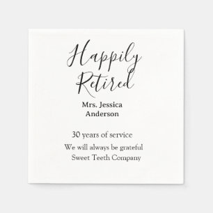 Happy retirement add name years of service retired napkin