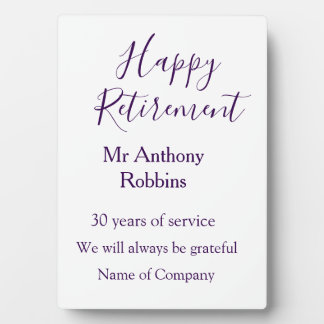 Happy retirement add name years of service retired plaque