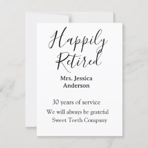 Happy retirement add name years of service retired postcard