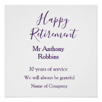 Happy retirement add name years of service retired