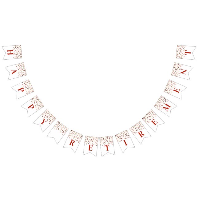 Happy Retirement Banner Gold Red Confetti (All)