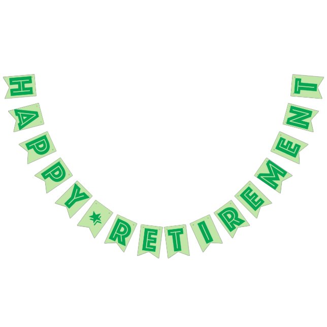 HAPPY RETIREMENT BANNER, Green Colour Bunting (All)