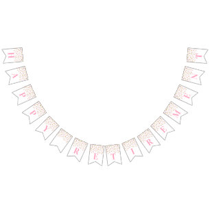 Happy Retirement Banner Pink Gold Confetti