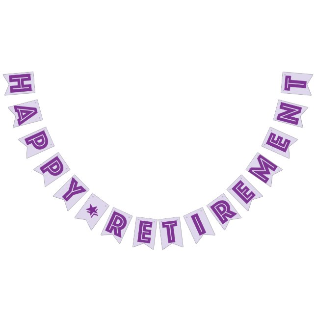 HAPPY RETIREMENT BANNER, Purple Colour Bunting (All)
