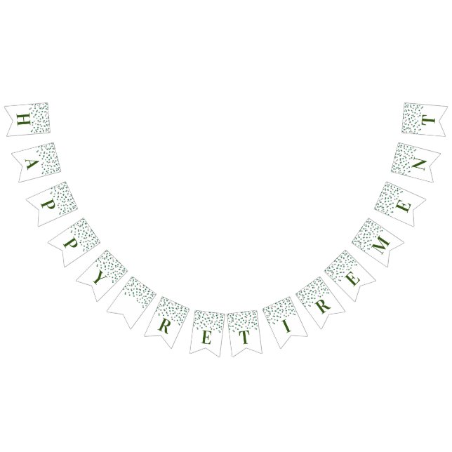 Happy Retirement Banner Silver Green Confetti (All)