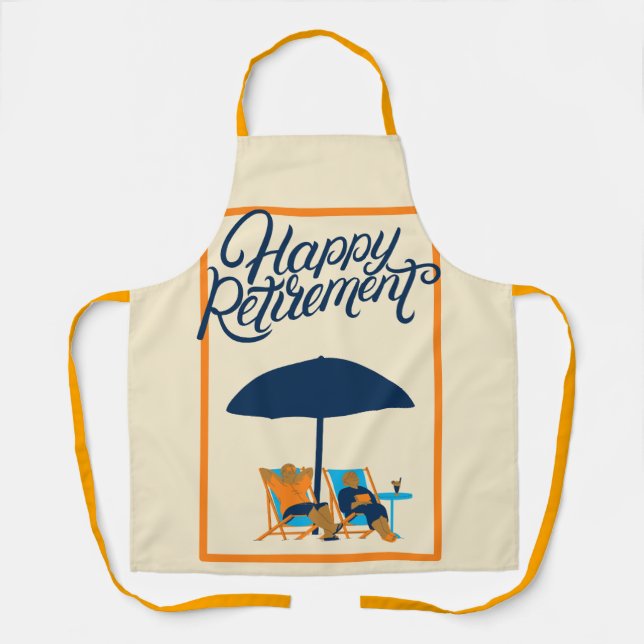 Happy Retirement Beach All-Over Print Apron (Front)
