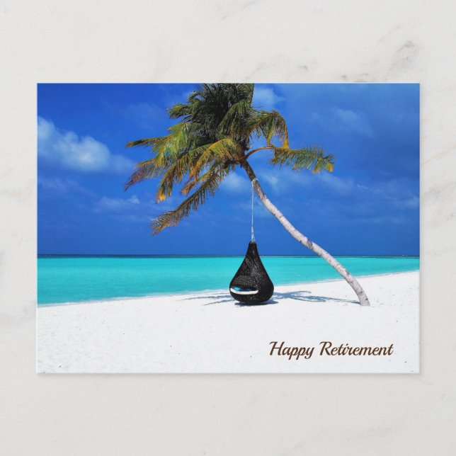 Happy Retirement Beach Postcard (Front)