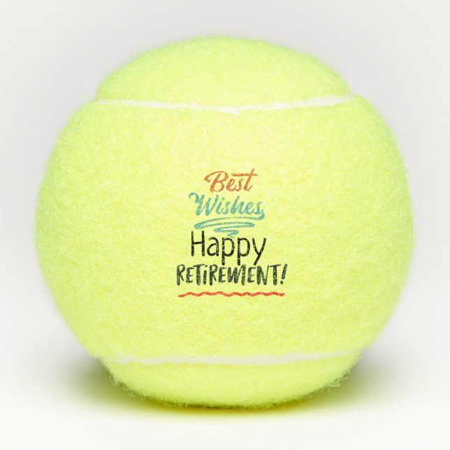 Happy Retirement  Best Wishes Tennis Balls (Front)