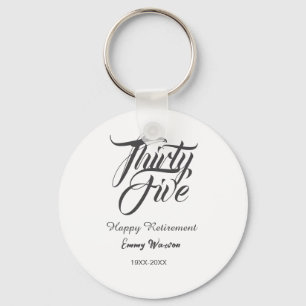 Happy retirement bold letter name year elegant sim key ring